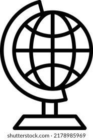 Diseño de iconos de la línea del vector del globo terrestre
