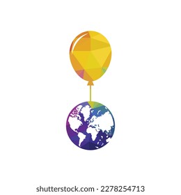 Earth globe vector logo design template.