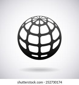 Earth globe vector logo design template