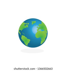 earth globe vector on white background planet icon