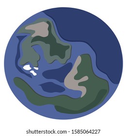 Earth Globe  . Vector planet Earth icon. Flat planet Earth icon.
 vector elements illustration isolated on white background.