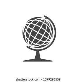 Earth globe vector silhouette icon on a white background
