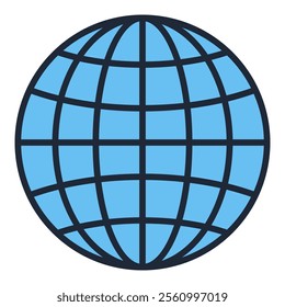 Earth Globe vector Travel concept simple blue icon or sign