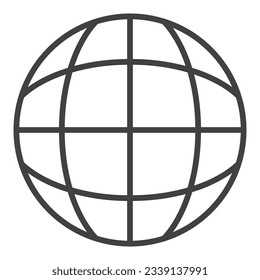 Earth Globe vector World concept simple icon or symbol in outline style