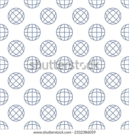 Earth Globe vector World concept simple seamless pattern in outline style