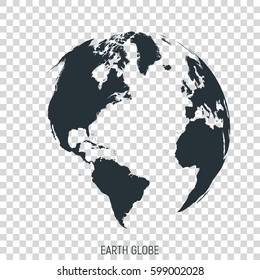 Earth Globe. View on North and South America.