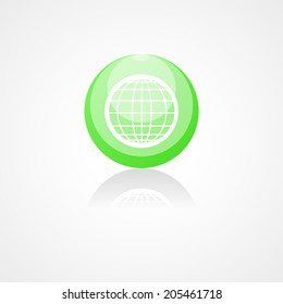 Earth globe web icon on white background