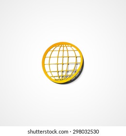 Earth globe web icon on white background