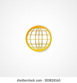 Earth globe web icon on white background