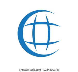 earth globe world dynamic rotation creative ecology vector logo design