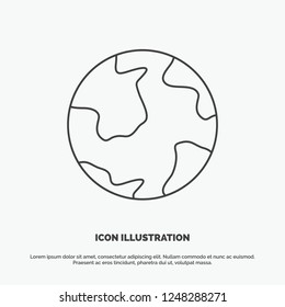 earth, globe, world, geography, discovery Icon. Line vector gray symbol for UI and UX, website or mobile application