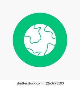 earth, globe, world, geography, discovery White Glyph Icon in Circle. Vector Button illustration