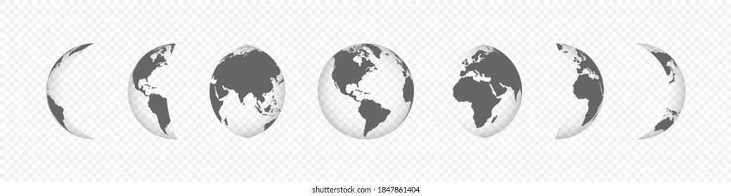 Earth Globe. World map, isolated. Vector illustration