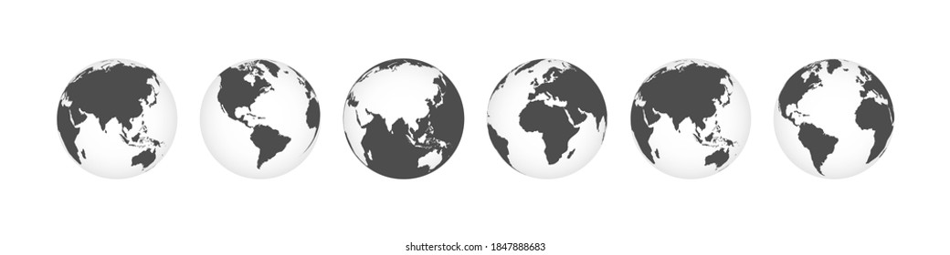 Earth Globe. World map, isolated. Vector illustration