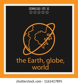 the Earth, globe world vector icon