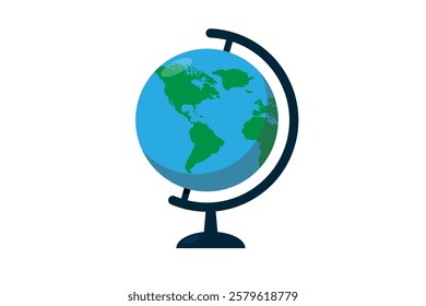 Earth globe world vector icon. Travel globus cartoon simple illustration geography table desk globe isolated icon.