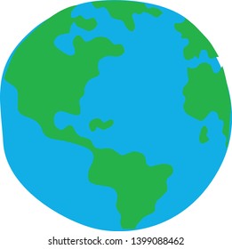 Earth, globe, world vector illustration on pink circle background