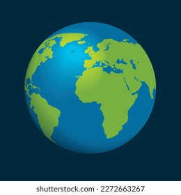 Earth globes isolated background. Flat planet Earth icon. Vector illustration.