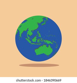 
Earth globes isolated on flat background. Flat planet Earth icon. Vector illustration.