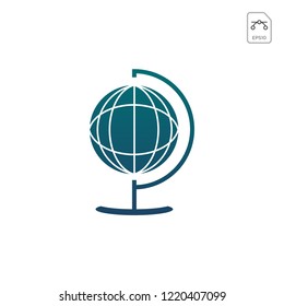Earth globes isolated on white background. Flat planet Earth icon. Vector illustration.
