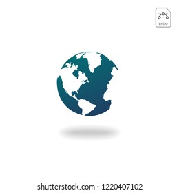 Earth globes isolated on white background. Flat planet Earth icon. Vector illustration.