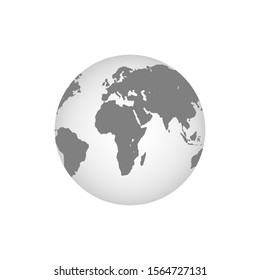 Earth globes isolated on white background. Flat planet Earth icon. Vector stock illustration.