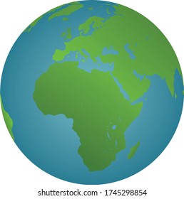 Earth globes isolated on white background. Flat planet Earth icon. Vector illustration.