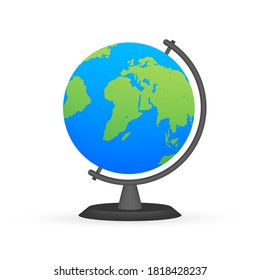 Earth globes isolated on white background. Flat planet Earth icon. Vector stock illustration.