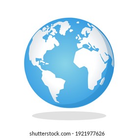 Earth globes isolated on white background. Flat planet Earth icon. Vector illustration.