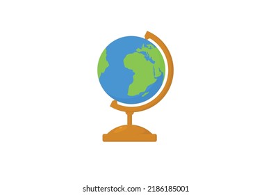 Earth globes isolated on white background. Flat planet Earth icon. Vector illustration.