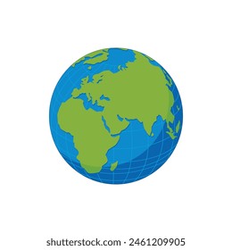 Earth globes isolated on white background. blue and green Earth icon. Vector illustration