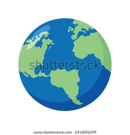 Earth globes isolated on white background. Flat planet Earth icon. Vector illustration.