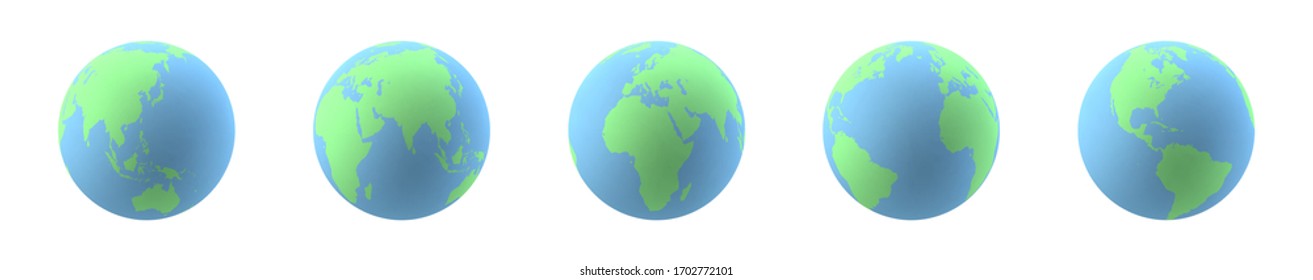 Globos de la Tierra aislados sobre fondo blanco