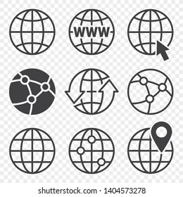 Earth globes vector icons set 