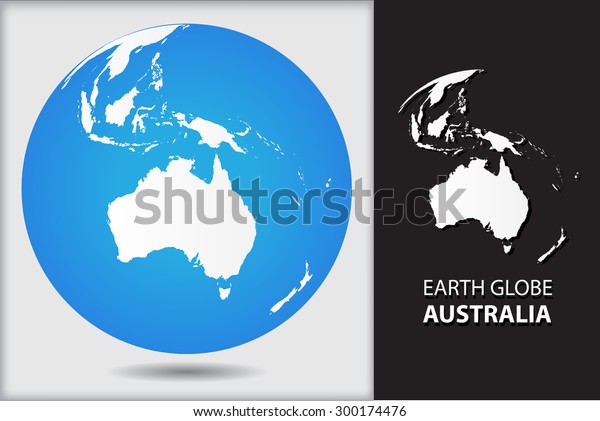 オーストラリアの地図の地球儀 世界の地球儀のアイコン ベクター