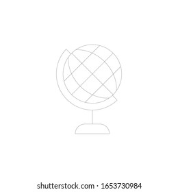 earth, globus, world line illustration icon on white background