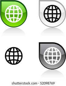 Earth glossy drop vibrant buttons.