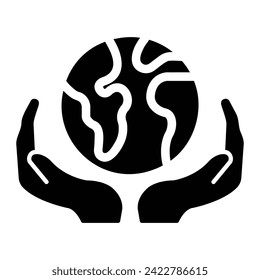 earth Glyph Icon Background White