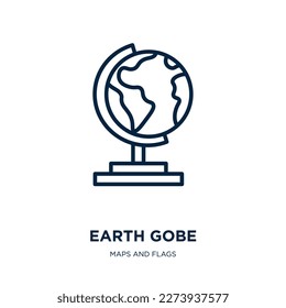 earth gobe icon from maps and flags collection. Thin linear earth gobe, education, student outline icon isolated on white background. Line vector earth gobe sign, symbol for web and mobile