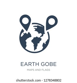 earth gobe icon vector on white background, earth gobe trendy filled icons from Maps and Flags collection, earth gobe vector illustration