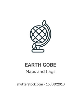 Earth gobe outline vector icon. Thin line black earth gobe icon, flat vector simple element illustration from editable maps and flags concept isolated on white background