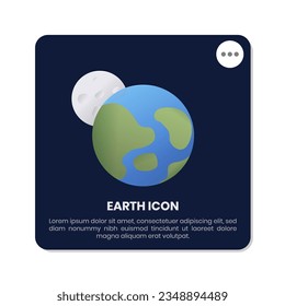 earth gradient 3d icon design