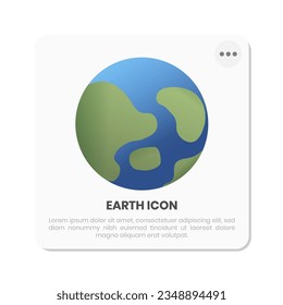 earth gradient 3d icon design