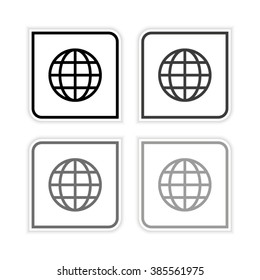 earth -  grayscale vector icon