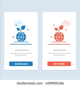 Earth, Green, Planet, Save, World  Blue and Red Download and Buy Now web Widget Card Template