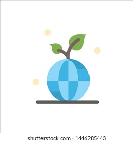 Earth, Green, Planet, Save, World  Flat Color Icon. Vector icon banner Template