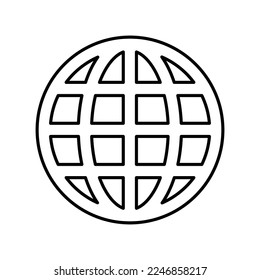 Earth Grid Icon in Line Style