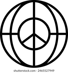 icono de cuadrícula terrestre. Diseño de estilo lineal delgado aislado sobre fondo blanco