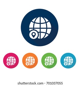 	Earth grid. Internet icon.
