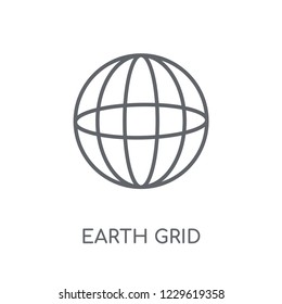 Earth grid linear icon. Modern outline Earth grid logo concept on white background from Maps and Locations collection. Suitable for use on web apps, mobile apps and print media.